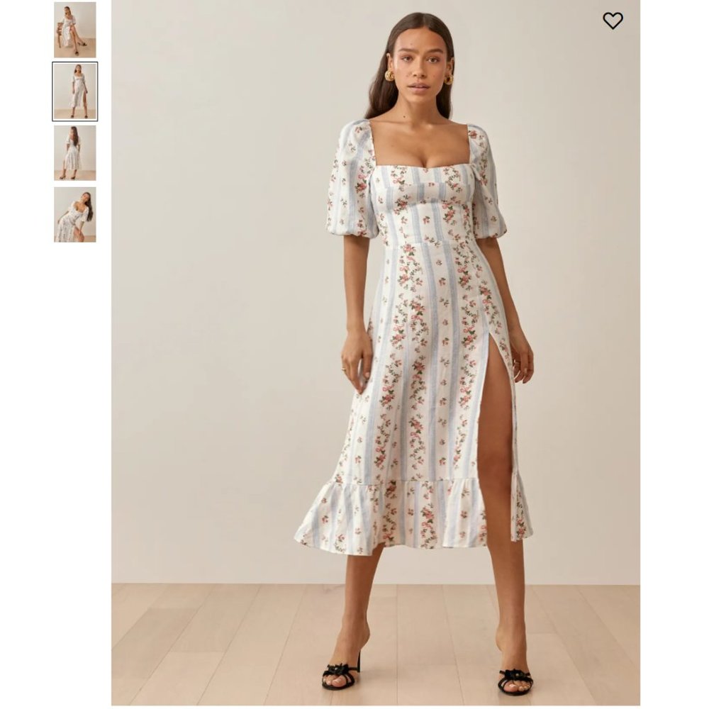 SalešReformation Belgium Linen Dress - Surrey - Picture 3 of 8